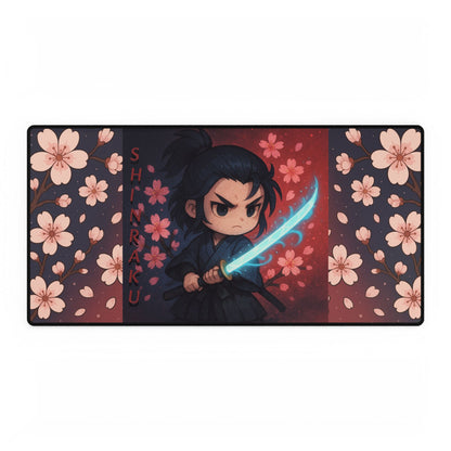 Cute Chibi Samurai Spirit Desk Mat, Fantasy Desk Accessories, Gamer Gift