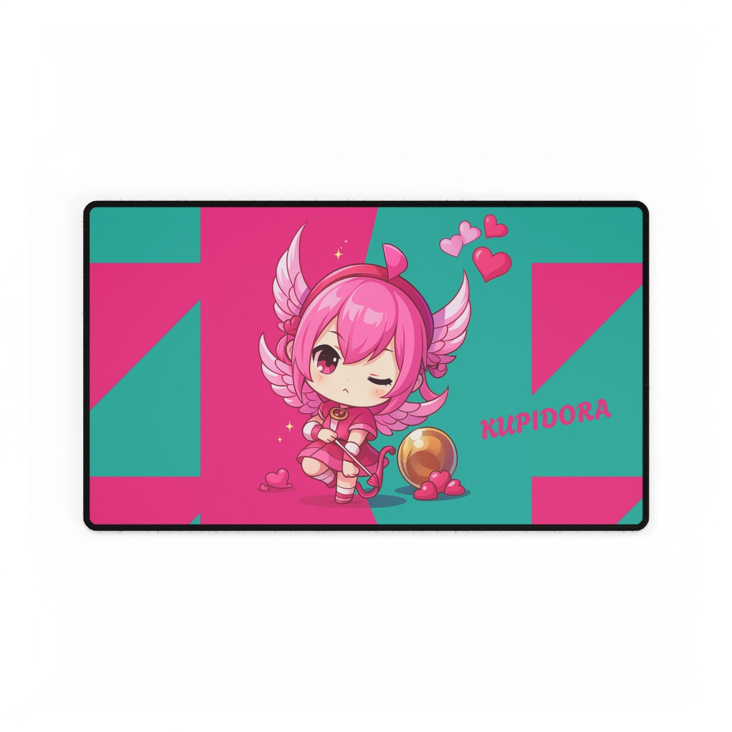 Cute Chibi Love Angel Desk Mat | Gamer Gift, Home Office Decor, Anime Aesthetic