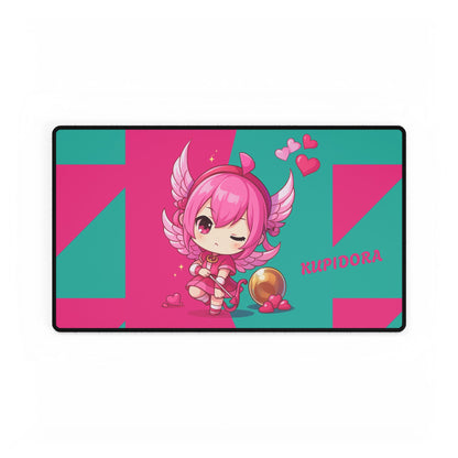 Cute Chibi Love Angel Desk Mat | Gamer Gift, Home Office Decor, Anime Aesthetic