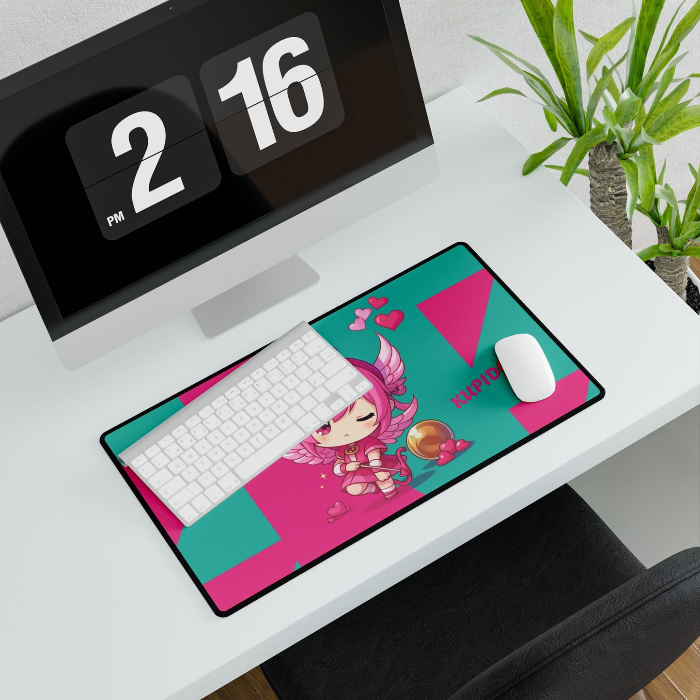 Cute Chibi Love Angel Desk Mat | Gamer Gift, Home Office Decor, Anime Aesthetic