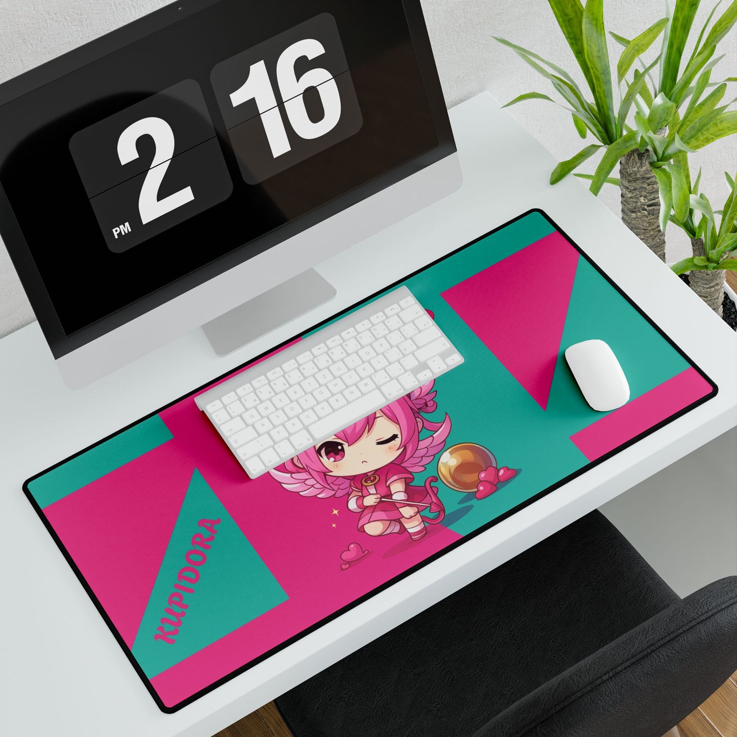 Cute Chibi Love Angel Desk Mat | Gamer Gift, Home Office Decor, Anime Aesthetic