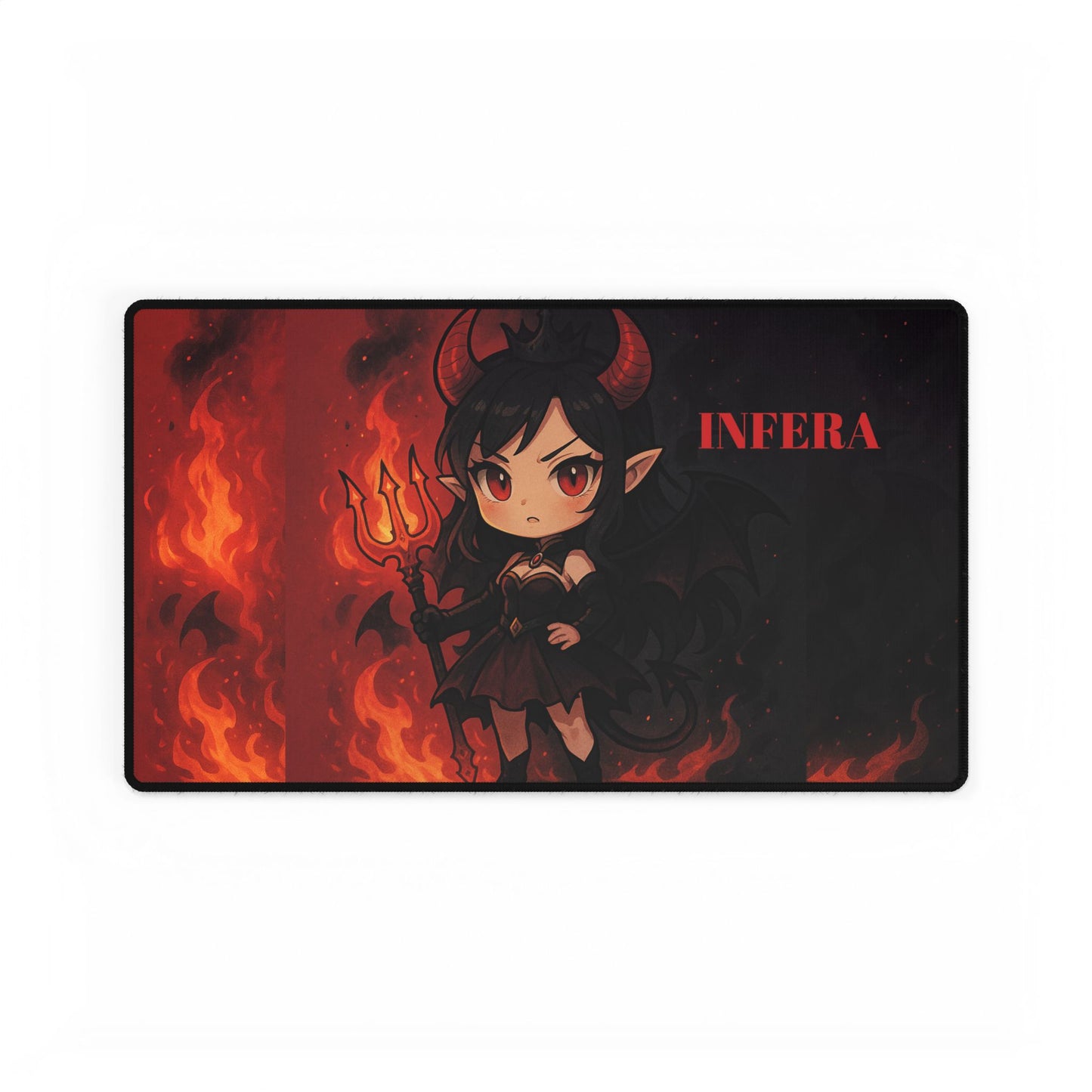 Cute Chibi Demon Princess Desk Mat | Gamer Gift, Home Office Decor, Anime Aesthetic
