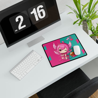 Cute Chibi Love Angel Desk Mat | Gamer Gift, Home Office Decor, Anime Aesthetic