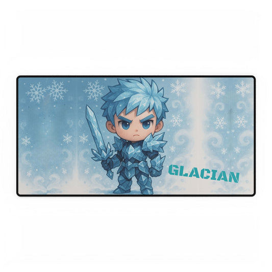 Cute Chibi Ice Warrior Desk Mat | Gamer Gift, Home Office Decor, Anime Aesthetic