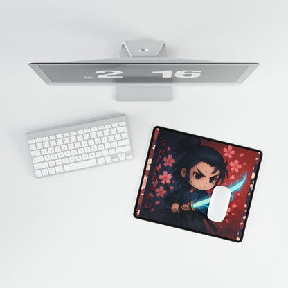 Cute Chibi Samurai Spirit Desk Mat, Fantasy Desk Accessories, Gamer Gift