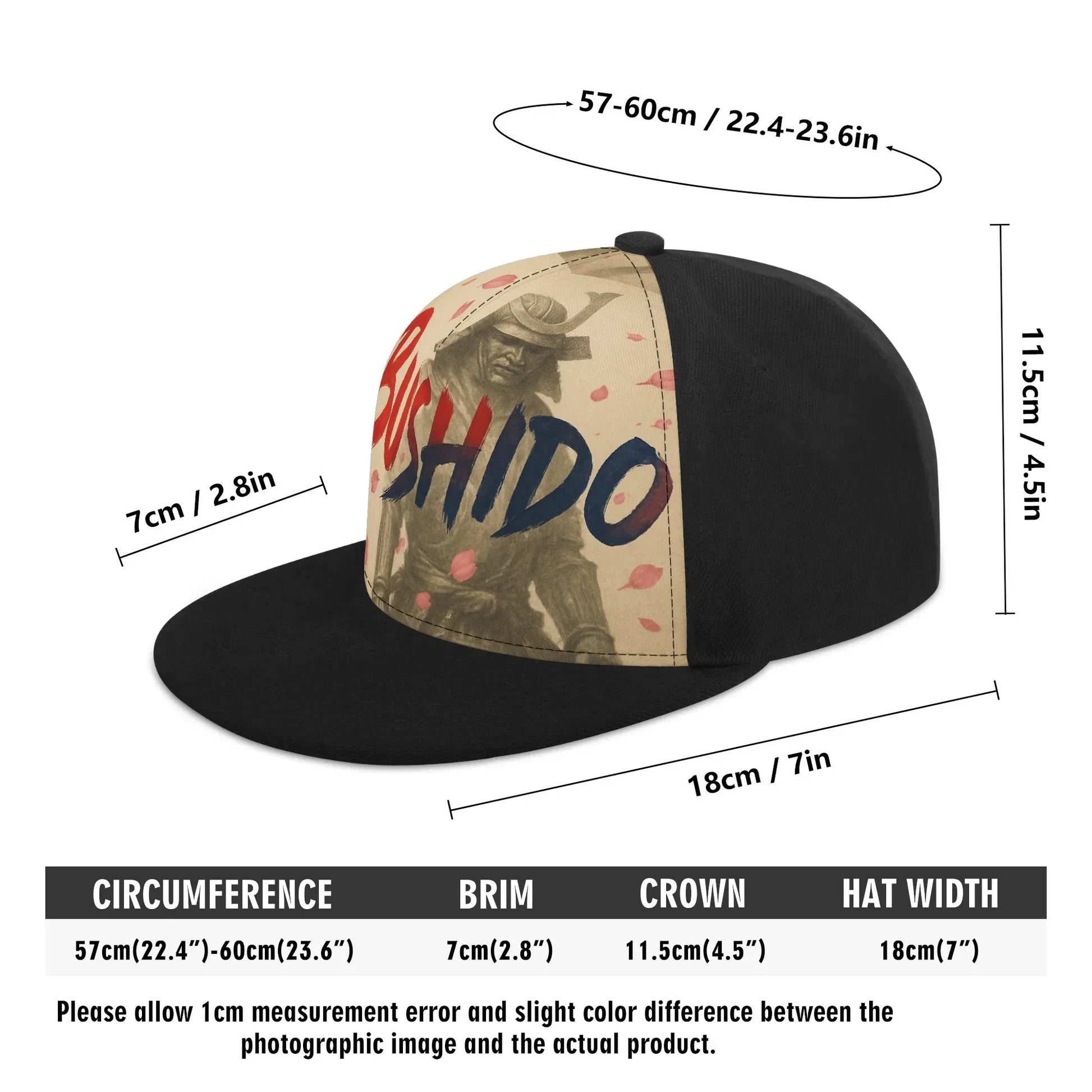 Black baseball cap with "SHIDO" and a samurai on the front.