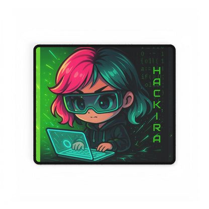 Cute Chibi Hacker Desk Mat - Gaming Mouse Pad, Computer Desk Decor, Geek Gift, Gamer Accessory