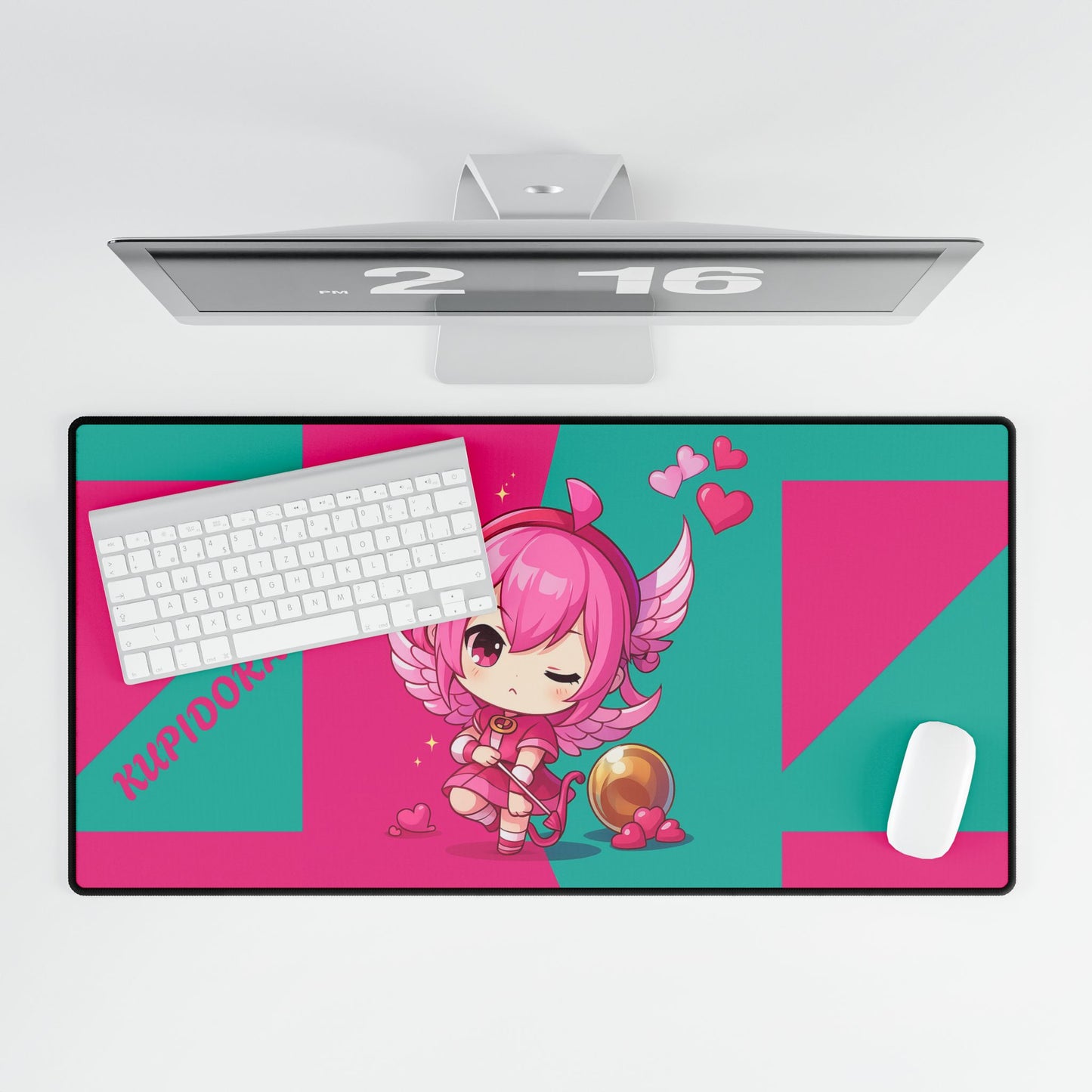 Cute Chibi Love Angel Desk Mat | Gamer Gift, Home Office Decor, Anime Aesthetic