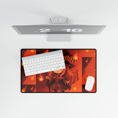 Cute Chibi Fire Mage Desk Mat, Fantasy Desk Accessories, Gamer Gift
