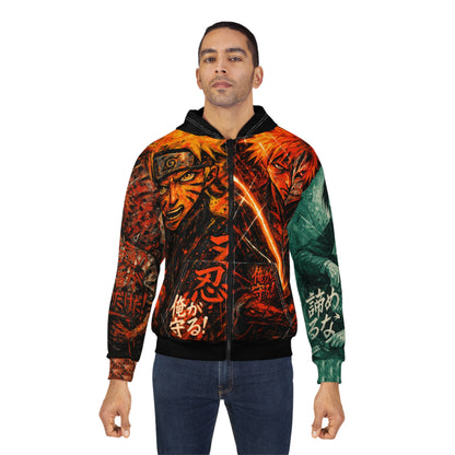 Anime-Inspired Unisex Zip Hoodie with Bold Graphic Design #2
