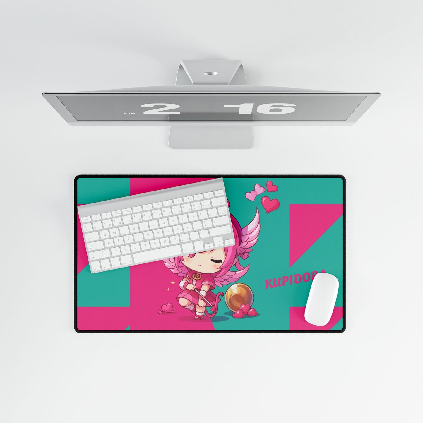 Cute Chibi Love Angel Desk Mat | Gamer Gift, Home Office Decor, Anime Aesthetic