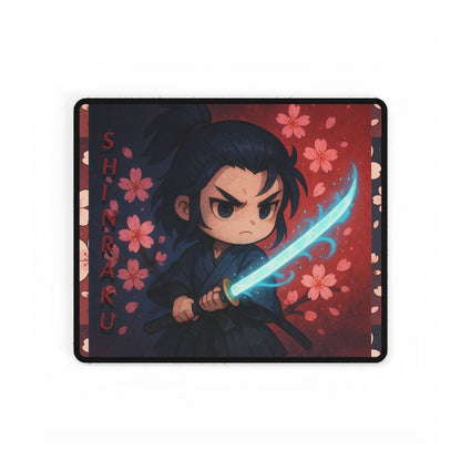 Cute Chibi Samurai Spirit Desk Mat, Fantasy Desk Accessories, Gamer Gift