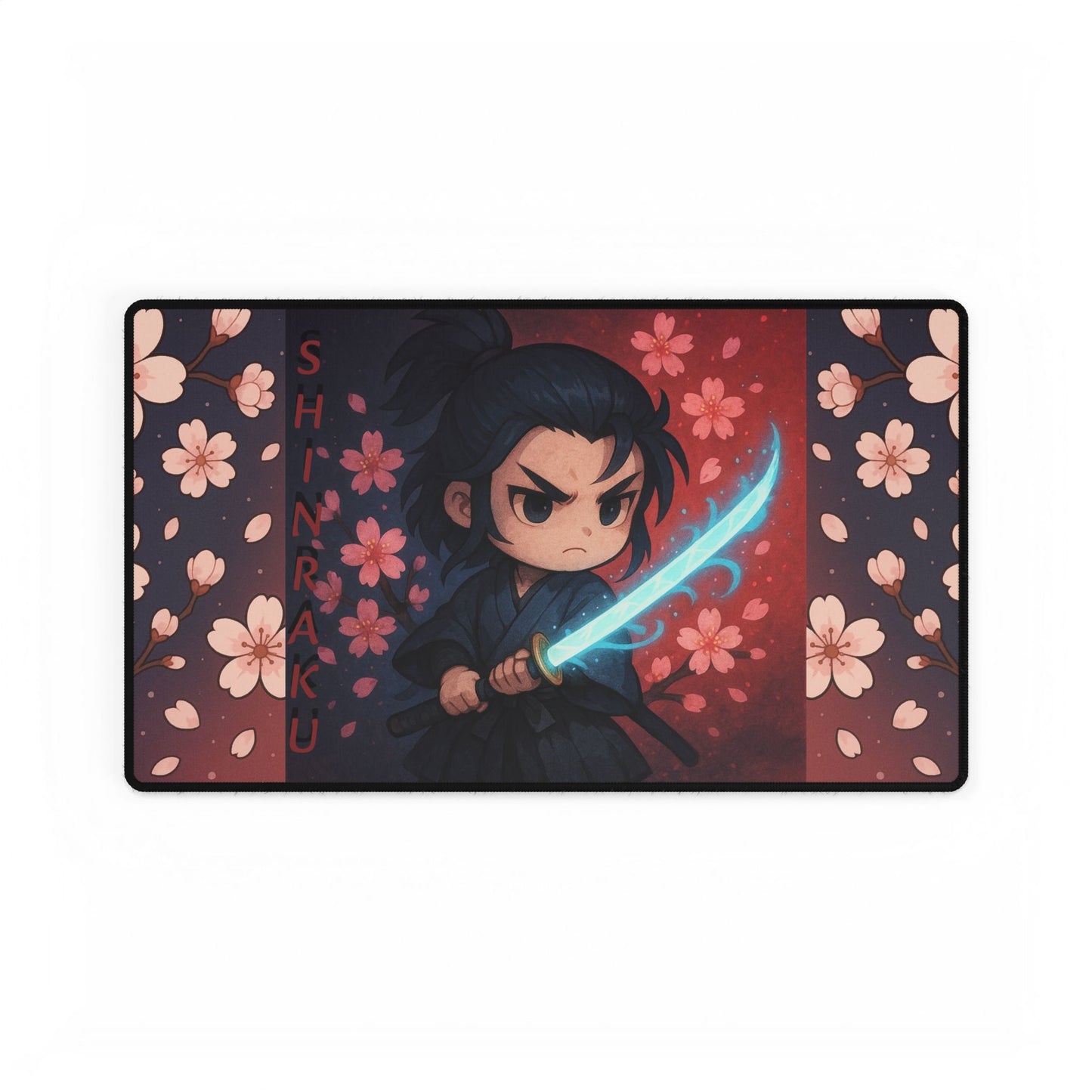 Cute Chibi Samurai Spirit Desk Mat, Fantasy Desk Accessories, Gamer Gift