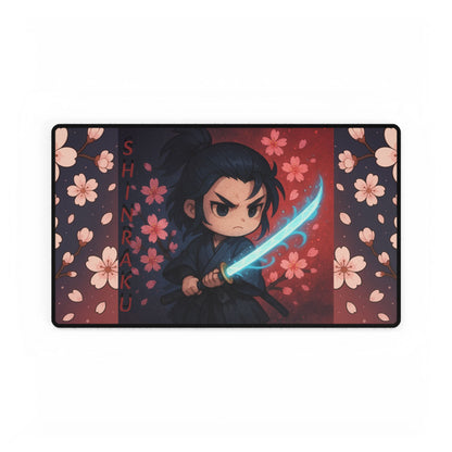 Cute Chibi Samurai Spirit Desk Mat, Fantasy Desk Accessories, Gamer Gift