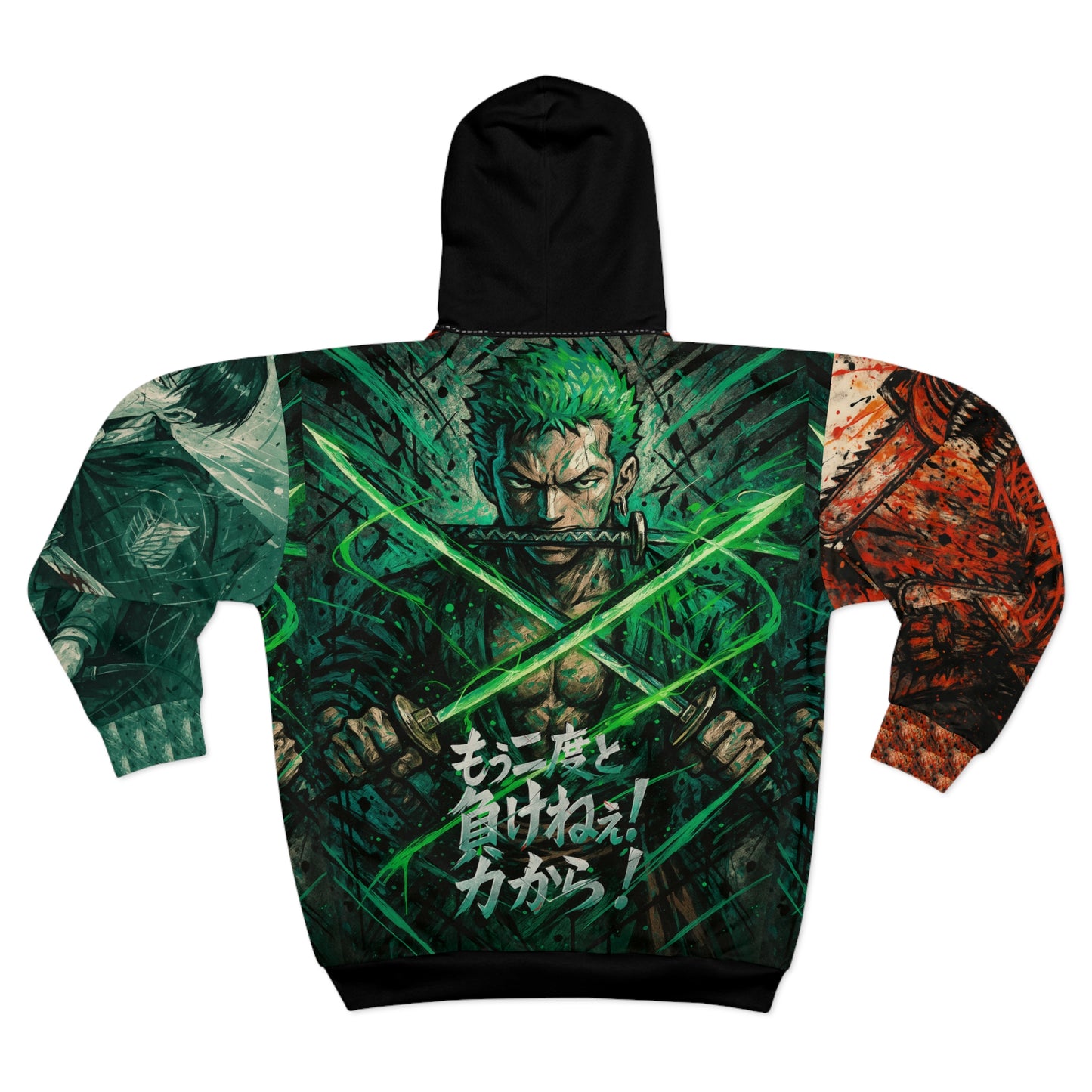 Anime-Inspired Unisex Zip Hoodie with Bold Graphic Design #2