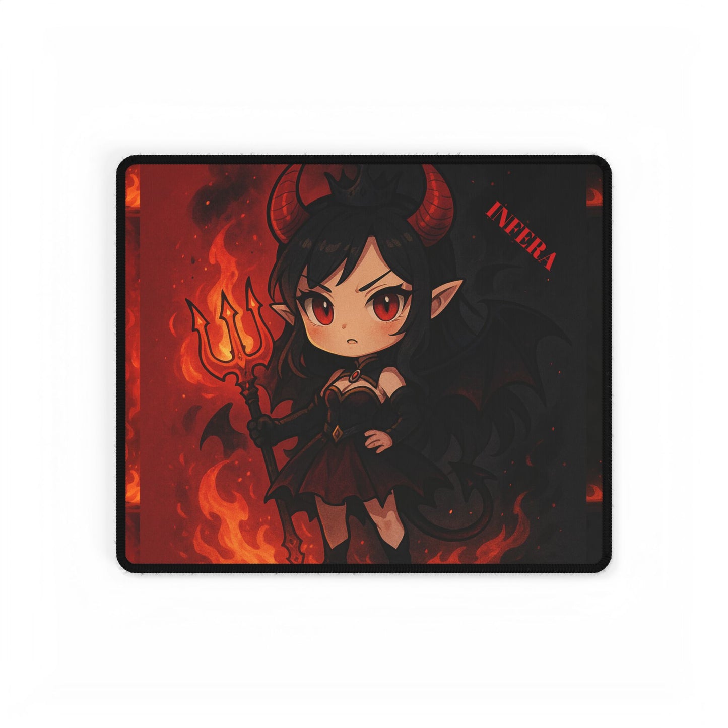 Cute Chibi Demon Princess Desk Mat | Gamer Gift, Home Office Decor, Anime Aesthetic