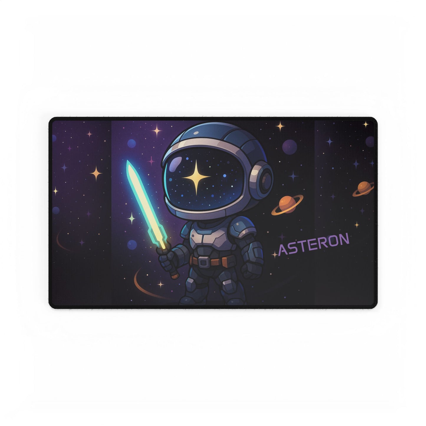 Cute Chibi Space Explorer Desk Mat | Gamer Gift, Home Office Decor, Anime Aesthetic