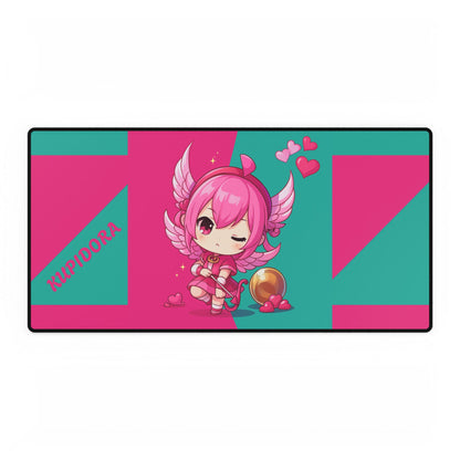Cute Chibi Love Angel Desk Mat | Gamer Gift, Home Office Decor, Anime Aesthetic