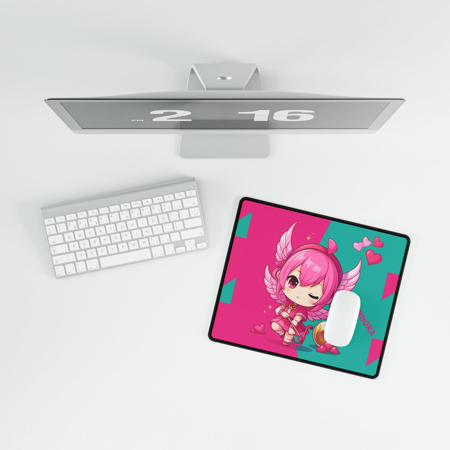 Cute Chibi Love Angel Desk Mat | Gamer Gift, Home Office Decor, Anime Aesthetic