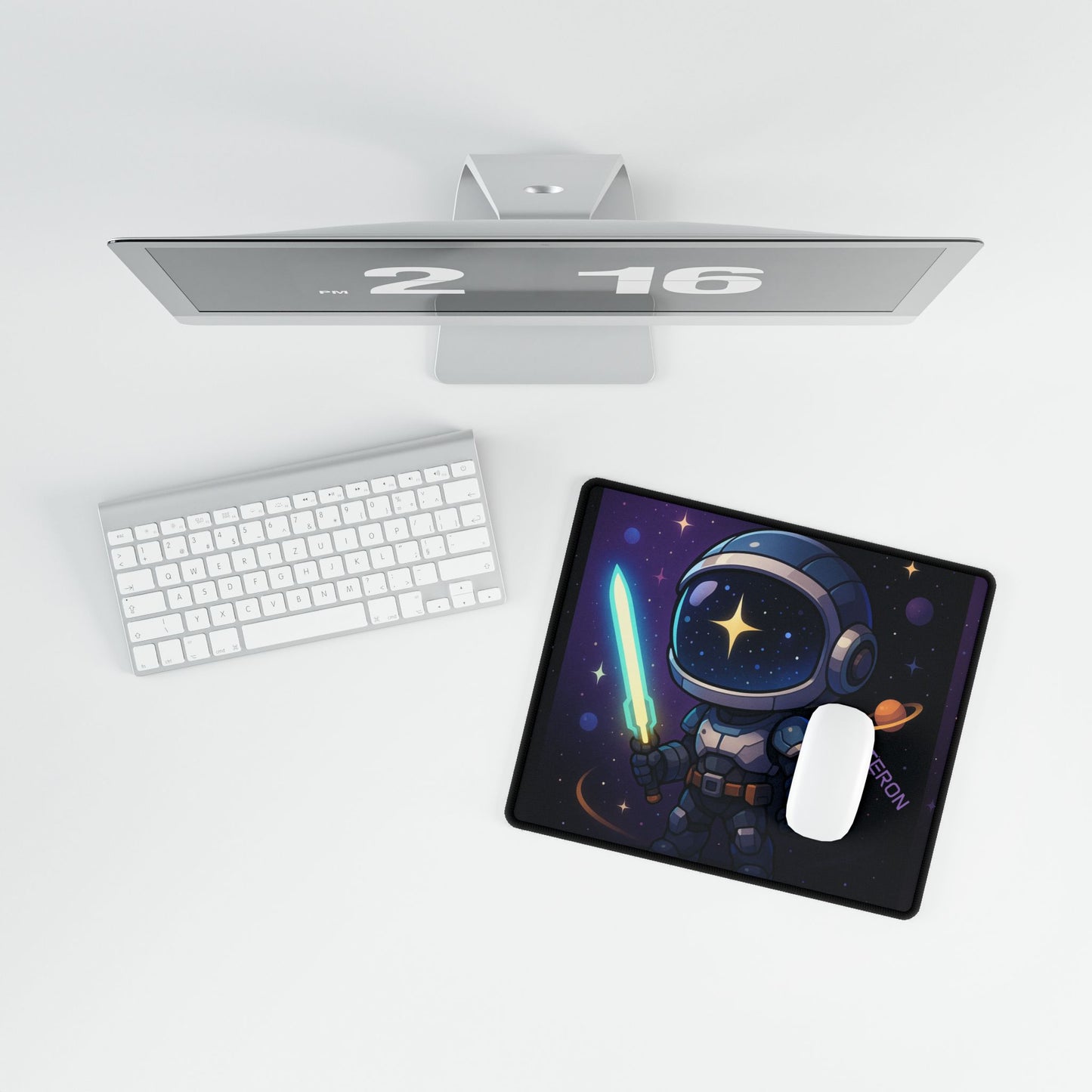 Cute Chibi Space Explorer Desk Mat | Gamer Gift, Home Office Decor, Anime Aesthetic